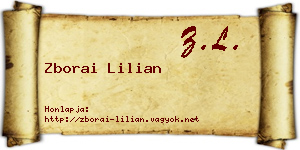 Zborai Lilian névjegykártya
